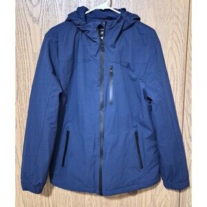 Spyder Men's Navy Blue Long Sleeve Zip Up Ultra Warm Winter Jacket w/Hood Sz M